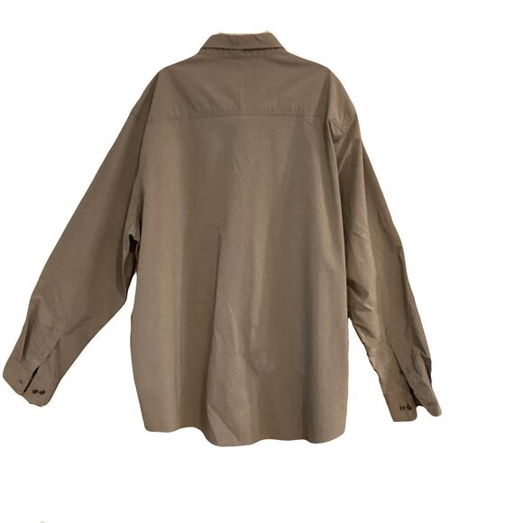 Swiss Tech Shirt Mens 2XL Brown Button Hiking Chest Pocket Techwear Atheisure - Picture 3 of 11